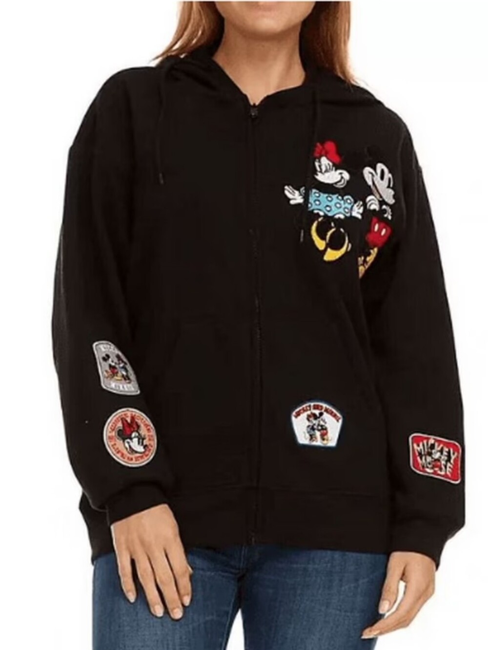 Disney Mickey & Minnie Patch Hoodie size XS